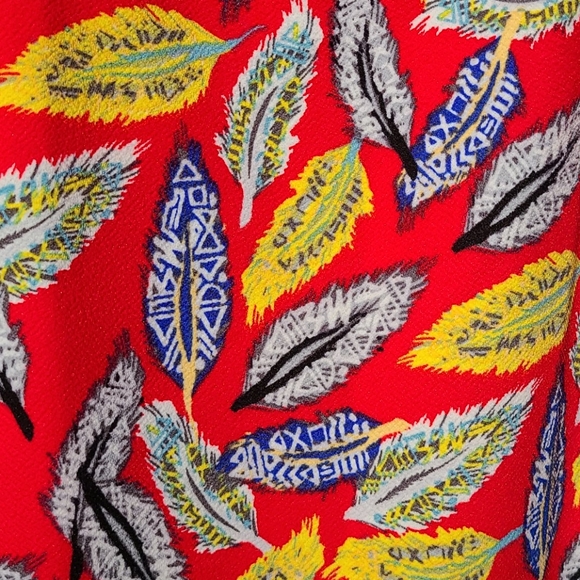 Lularoe 323 Cassie Skirt feather print - Picture 2 of 3